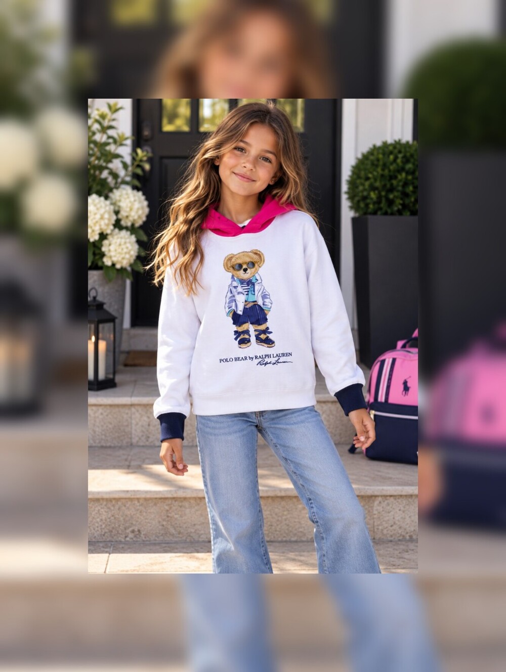 Polo Ralph Lauren Girl's Polo Bear Hoodie 8/10 (M)